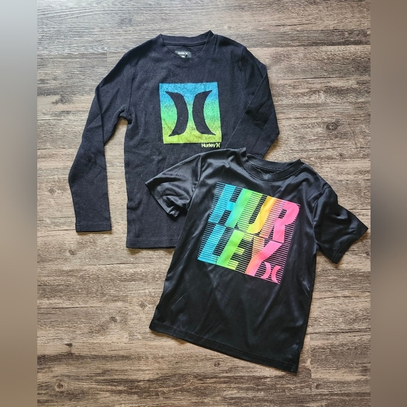 Hurley Black Logo Boy's 7/8 Shirt Bundle - Picture 1 of 4